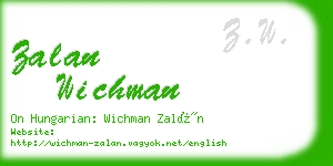 zalan wichman business card